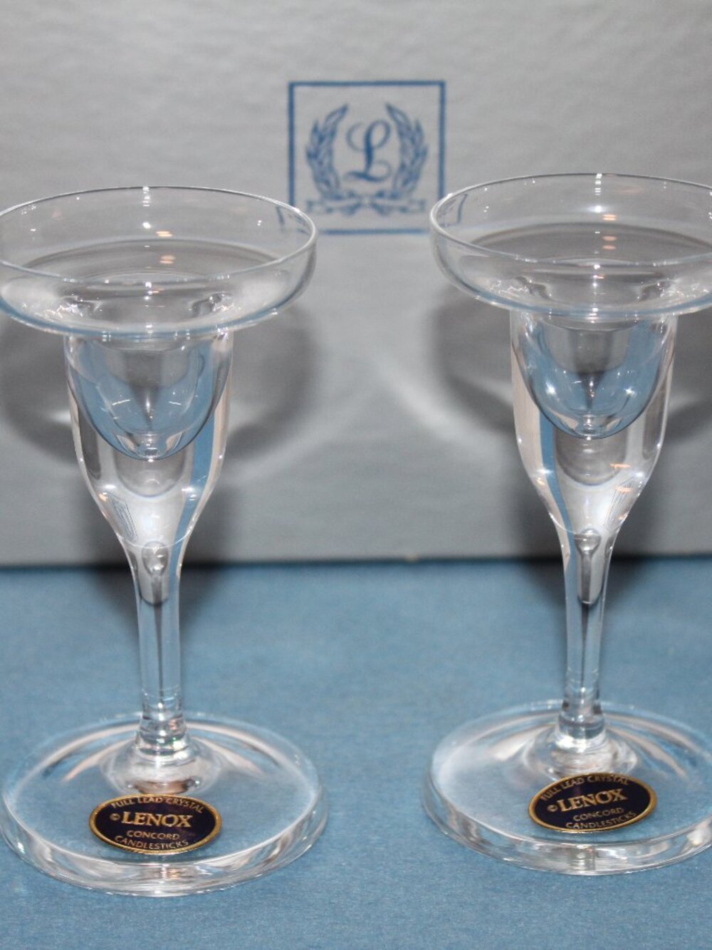 NEW Lenox Crystal Concord Candle Holders